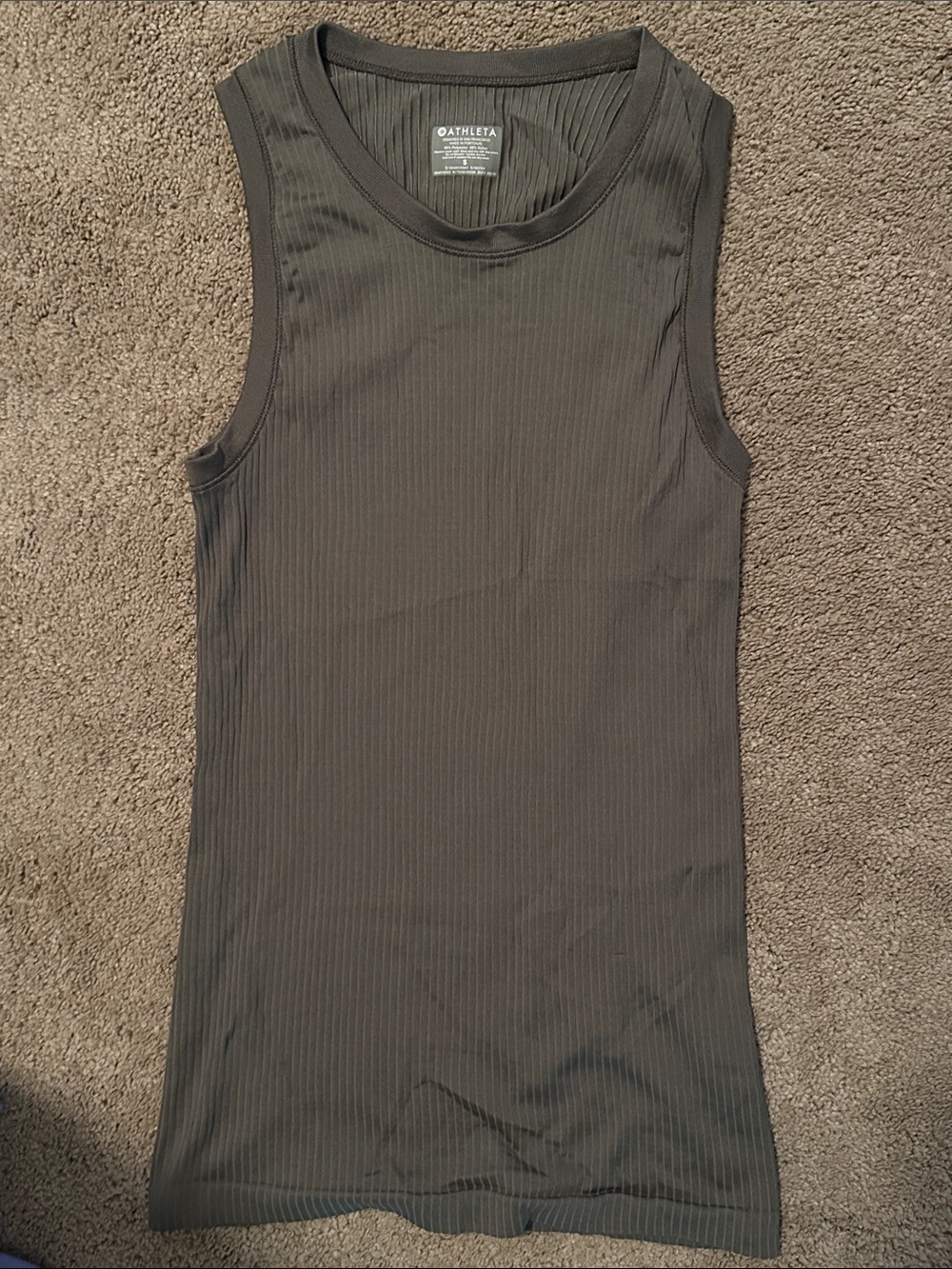 Athleta Ribbed Crewneck Tank Top - Black
